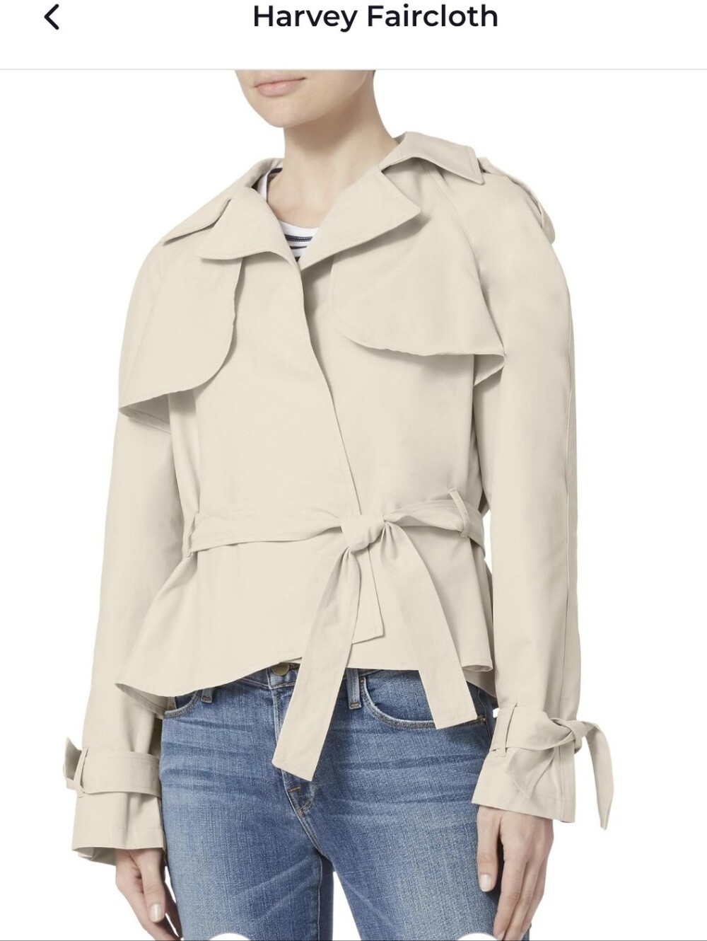 NWT Harvey Faircloth Cropped Trench Jacket Sz.XS